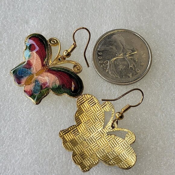 Enamel Butterfly Earrings Colorful Butterfly Earrings - Picture 9 of 12